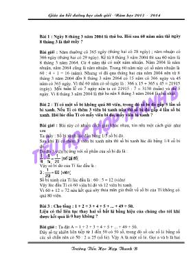 150 Bài toán bồi dưỡng học sinh giỏi Toán lớp 5 - Năm học 2013-2014 - Trường Tiểu học Hợp Thanh B